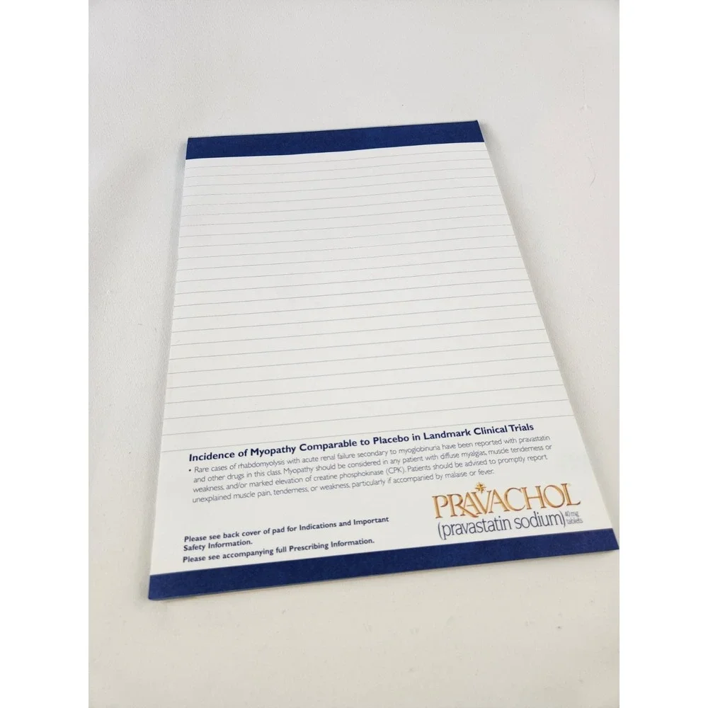 Vintage Pharmaceutical Drug Rep Full Size Memo Notepad Tear Off Pravachol Statin